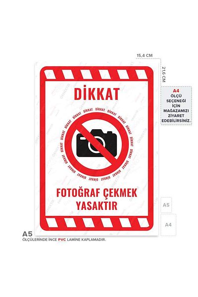 Posterya Ul02210-A5 - Photography Prohibited Warning Sign (15.4×21.6cm)