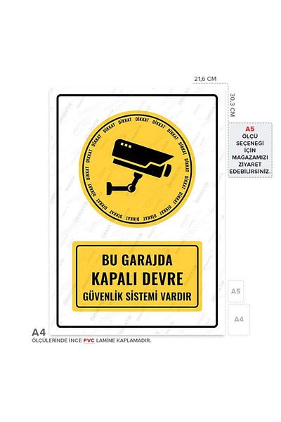 Posterya Ul01348-A4 - This Garage Has a Closed Circuit Security System Warning Sign (21.6×30.3cm)