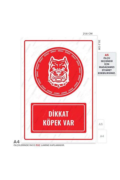 Posterya Ul01470-A4 - Caution Dog Warning Sign (21.6×30.3cm)