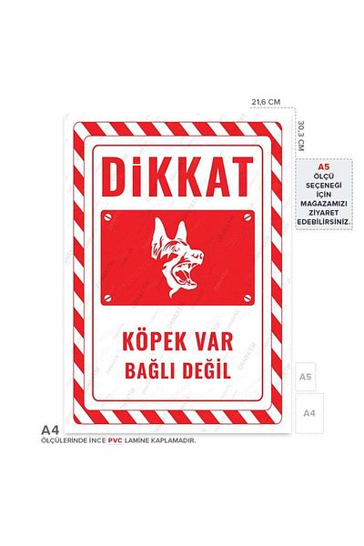 Posterya Ul02591-A4 - Caution Dog Not Tied Warning Sign (21.6×30.3cm)