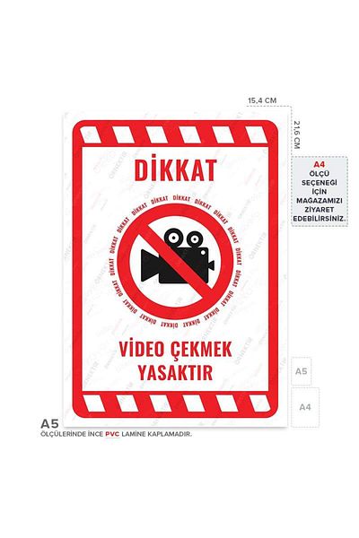 Posterya Ul02212-A5 - Video Shooting Prohibited Warning Sign (15.4×21.6cm)