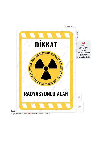 Posterya Ul01912-A4 - Radiation Field Warning Sign (21.6×30.3cm)