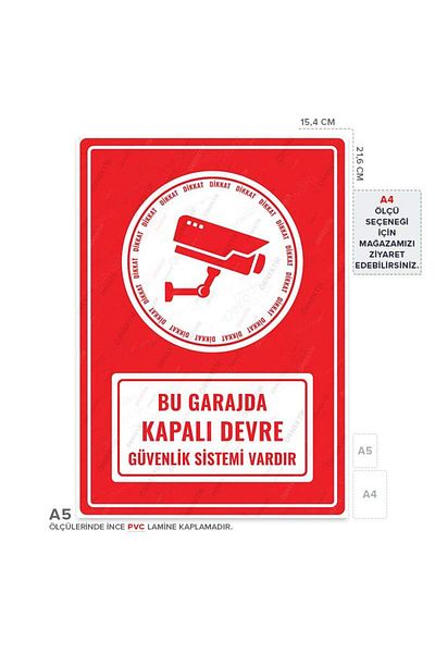 Posterya Ul01345-A5 - There Is a Closed Circuit Security System Warning Sign in This Garage (15,4×21,6cm)