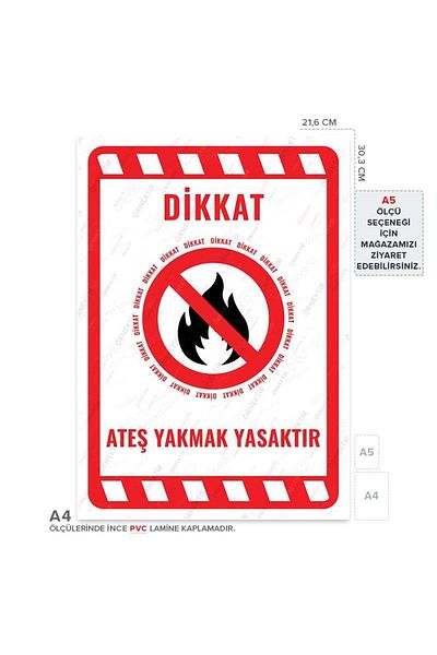 Posterya Ul02232-A4 - It Is Forbidden to Make Fire Warning Sign (21.6×30.3cm)