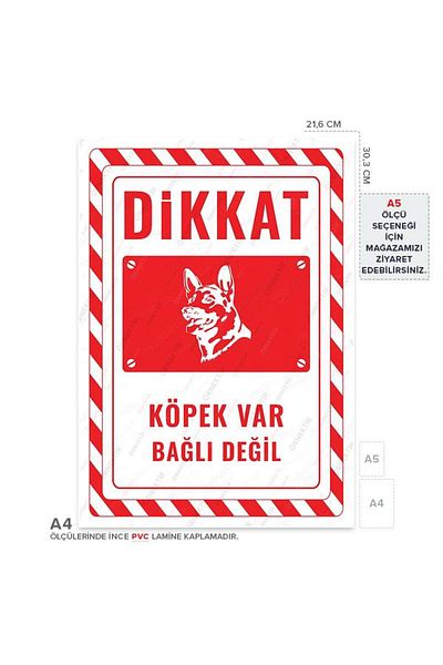 Posterya Ul02595-A4 - Caution Dog Not Tied Warning Sign (21,6×30,3cm)