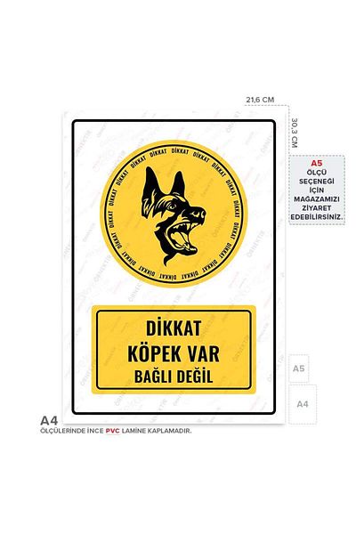 Posterya Ul01492-A4 - Caution Dog Not Tied Warning Sign (21,6×30,3cm)