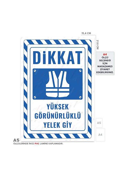 Posterya Ul02309-A5 - High Visibility Vest Wearing Warning Sign (15.4×21.6cm)