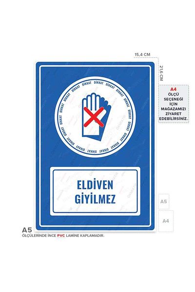 Posterya Ul01151-A5 - Glove-Free Warning Sign (15,4×21,6cm)