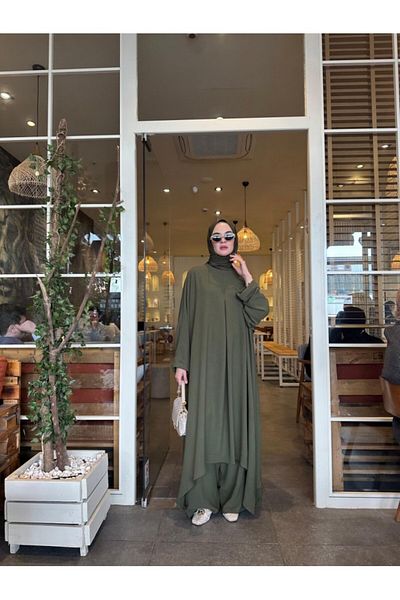 NS Moda Mina Suit Khaki Model-538 Hijab