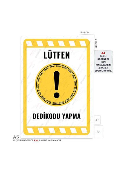 Posterya Ul02308-A5 - Please Do Not Gossip Warning Sign (15.4×21.6cm)