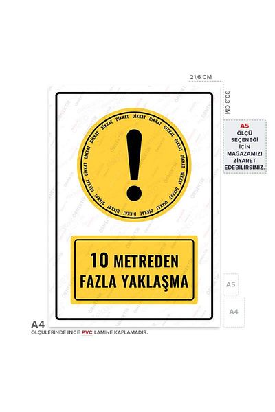 Posterya Ul01606-A4 - over 10 Meters Approach Warning Sign (21.6×30.3cm)