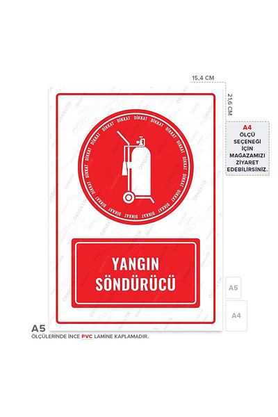 Posterya Ul01630-A5 - Fire Extinguisher Warning Sign (15.4×21.6cm)