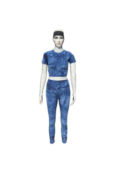 LOOKSOCKS Tie Dye Patterned Sports Crop Top - Blue, Pink, Fuchsia, Smoked, Green, Shuberni, Burgundy
