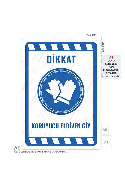 Posterya Ul01972-A5 - Protective Glove Wear Warning Sign (15,4×21,6cm)