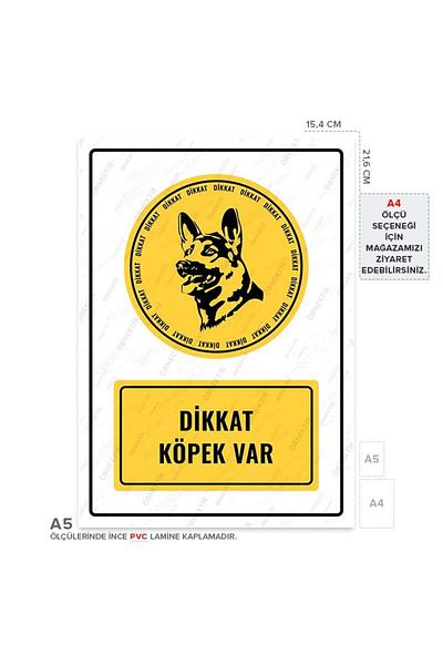Posterya Ul01496-A5 - Caution Dog Warning Sign (15.4×21.6cm)