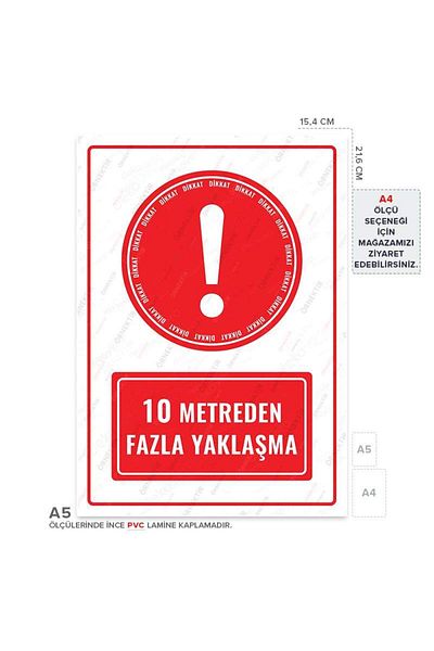 Posterya Ul01604-A5 - More Than 10 Meters Approach Warning Sign (15.4×21.6cm)