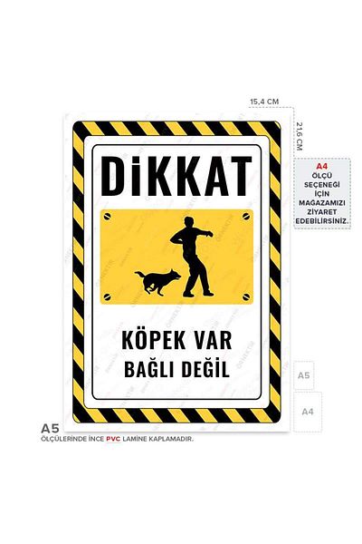 Posterya Ul02576-A5 - Caution Dog Not Tied Warning Sign (15,4×21,6cm)