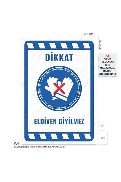 Posterya Ul01975-A4 - Glove-Free Warning Sign (21,6×30,3cm)