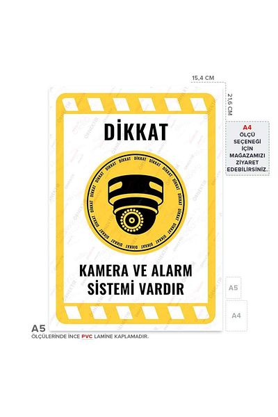 Posterya Ul02151-A5 - Attention Camera and Alarm System Warning Sign (15.4×21.6cm)