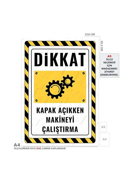 Posterya Ul02340-A4 - Warning Sign for Operating the Machine with the Door Open (21.6×30.3cm)