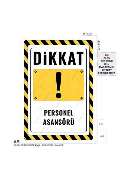 Posterya Ul02829-A5 - Staff Lift Warning Sign (15.4×21.6cm)