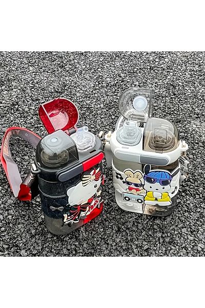 ada çanta kırtasiye 640ml My Melody Figured Children's Water Bottle Flask Two Compartment Cover Plastic
