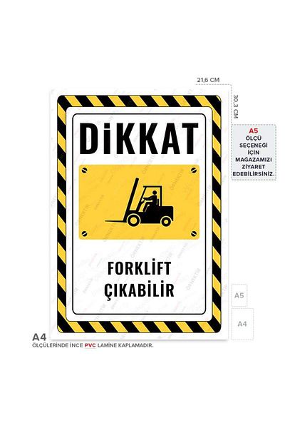 Posterya Ul02331-A4 - Forklift Exit Warning Sign (21.6×30.3cm)