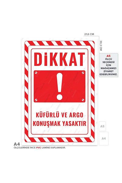 Posterya Ul02712-A4 - Warning Sign of Prohibited Talking in Cursed and Slang (21,6×30,3cm)