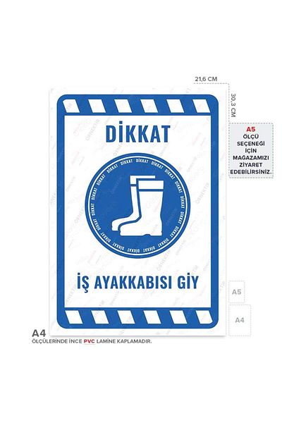 Posterya Ul01908-A4 - Work Shoes Wear Warning Sign (21,6×30,3cm)