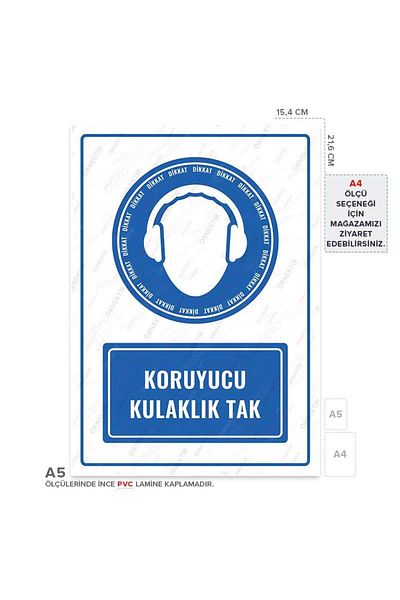 Posterya Ul01010-A5 - Protective Headphone Plug Warning Sign (15.4×21.6cm)