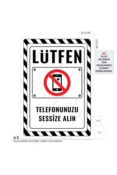 Posterya Ul02628-A5 - Please Mute Your Phone Warning Sign (15,4×21,6cm)
