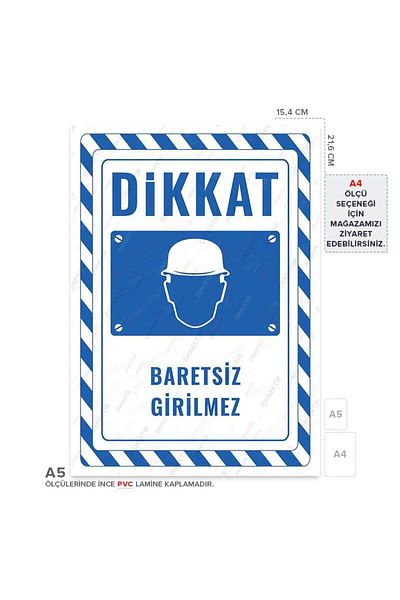 Posterya Ul02726-A5 - No Entry Warning Sign Without Helmet (15.4×21.6cm)