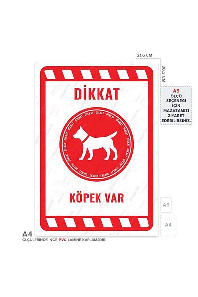 Posterya Ul02154-A4 - Caution Dog Warning Sign (21.6×30.3cm)