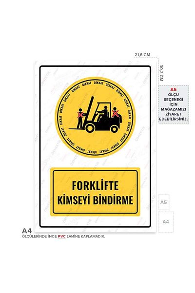 Posterya Ul01048-A4 - Do Not Carry Anyone on Forklift Warning Sign (21.6×30.3cm)
