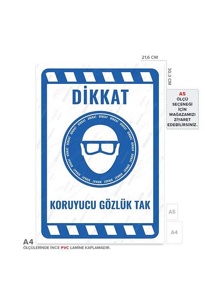 Posterya Ul01905-A4 - Protective Glasses Warning Sign (21.6×30.3cm)
