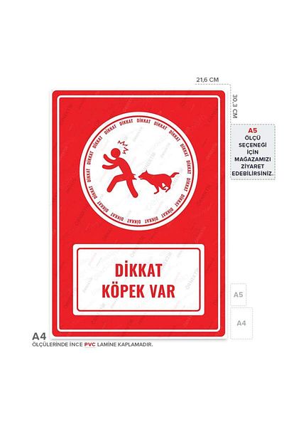 Posterya Ul01461-A4 - Caution Dog Warning Sign (21.6×30.3cm)