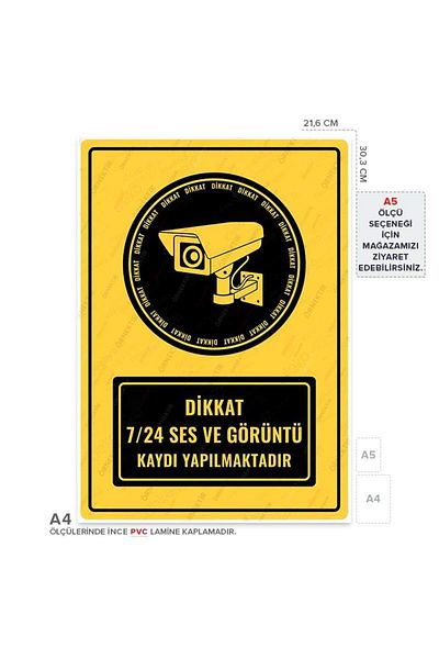 Posterya Ul01423-A4 - Attention 24/7 Audio and Video Recording Warning Sign (21.6×30.3cm)