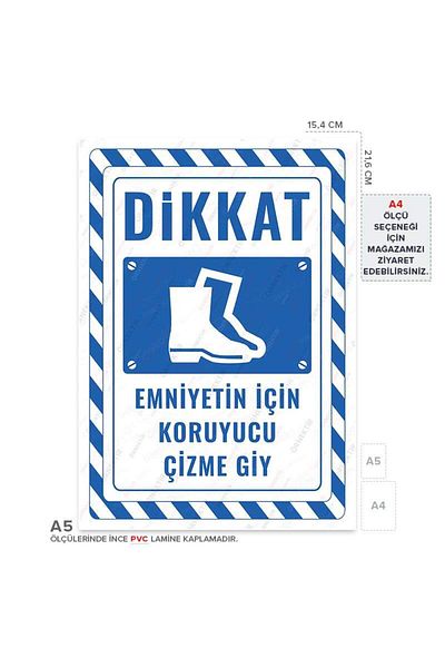 Posterya Ul02781-A5 - Protective Boot Wear Warning Sign for Safety (15,4×21,6cm)