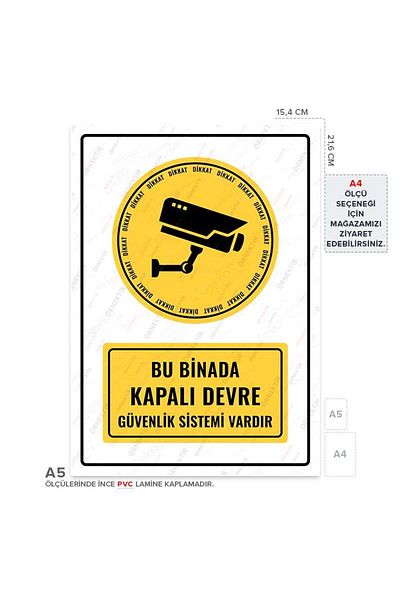 Posterya Ul01324-A5 - There Is a Closed Circuit Security System Warning Sign in This Building (15,4×21,6cm)