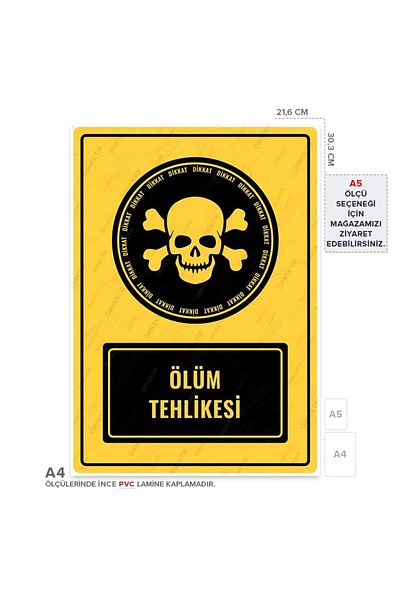 Posterya Ul01041-A4 - Death Hazard Warning Sign (21.6×30.3cm)