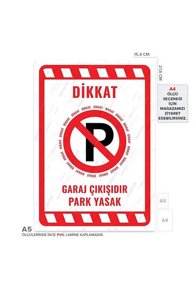 Posterya Ul02018-A5 - Garage Exit Parking Prohibited Warning Sign (15,4×21,6cm)