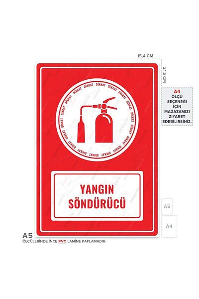Posterya Ul01633-A5 - Fire Extinguisher Warning Sign (15.4×21.6cm)