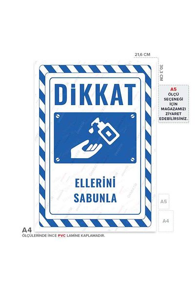 Posterya Ul02349-A4 - Hands with Soap Warning Sign (21,6×30,3cm)