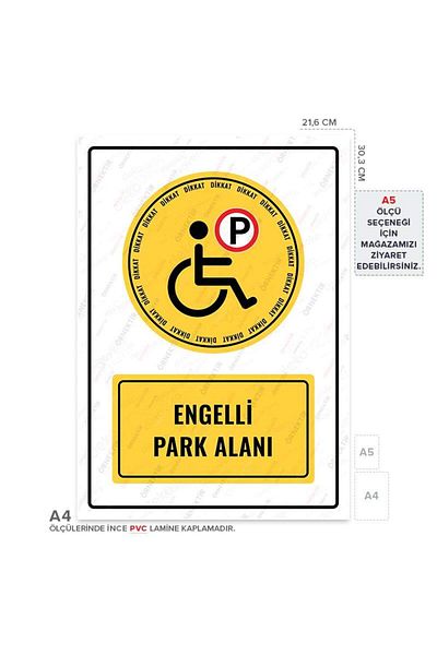 Posterya Ul01220-A4 - Disabled Parking Space Warning Sign (21.6×30.3cm)