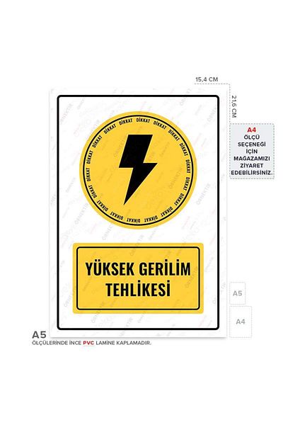 Posterya Ul01030-A5 - High Voltage Hazard Warning Sign (15.4×21.6cm)