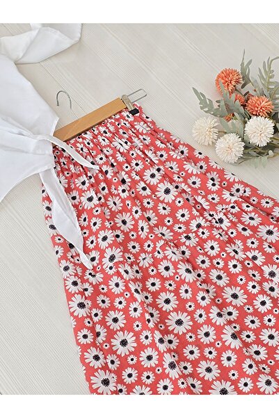 Nefs Φούστα με φλοράλ μοτίβο σε χρώμα βισκόζης