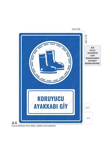 Posterya Ul01137-A4 - Protective Shoe Wear Warning Sign (21,6×30,3cm)