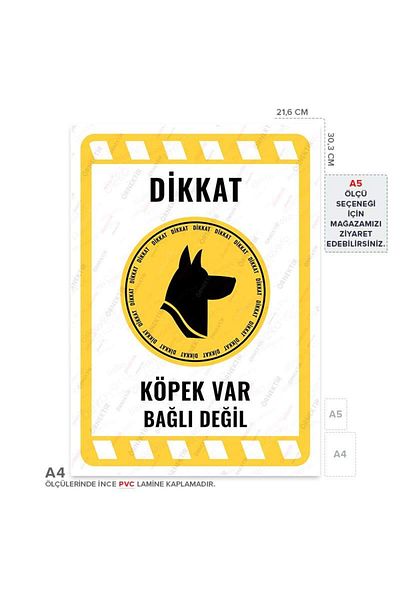 Posterya Ul02161-A4 - Caution Dog Not Tied Warning Sign (21.6×30.3cm)