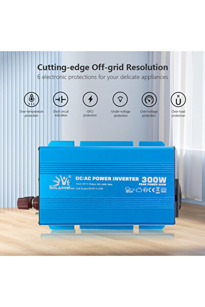 Solarvertech Np300 12v Giriş Dc/ac 230v 50hz 300w Çıkış Tam Sinüs Güç Dönüştü...