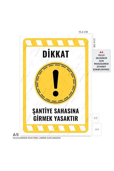 Posterya Ul02202-A5 - Entering the Construction Site Is Forbidden Warning Sign (15,4×21,6cm)